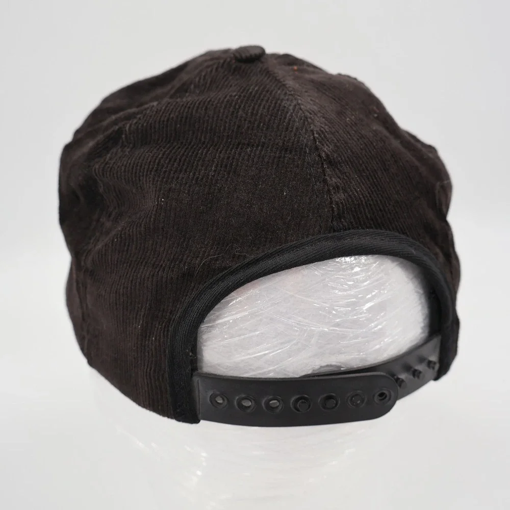 NASA Corduroy AB‎ Emblems Hat Mens OSFM Brown Red Worm Logo Snapback Vintage USA
